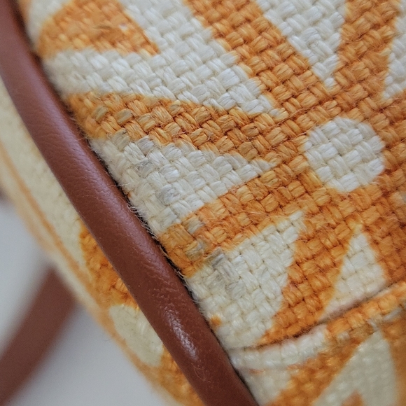 Spartina 449 Zesty Citrus Leather And Linen Crossbody Purse - Picture 13 of 17